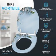 WC-Sitz mit Absenkautomatik und Schnellverschluss Sakura - Premium Toilettendeckel direkt vom Hersteller