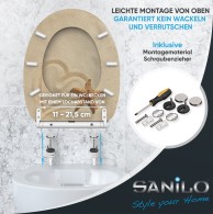 WC-Sitz mit Absenkautomatik und Schnellverschluss Sandy - Premium Toilettendeckel direkt vom Hersteller