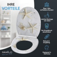 WC-Sitz mit Absenkautomatik und Schnellverschluss Seestern - Premium Toilettendeckel direkt vom Hersteller