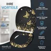 WC-Sitz mit Absenkautomatik und Schnellverschluss Silhouette - Premium Toilettendeckel direkt vom Hersteller