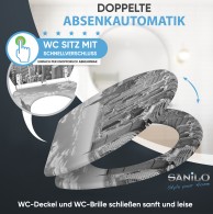 WC-Sitz mit Absenkautomatik und Schnellverschluss Skyline New York - Premium Toilettendeckel direkt vom Hersteller