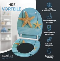 WC-Sitz mit Absenkautomatik und Schnellverschluss Starfish - Premium Toilettendeckel direkt vom Hersteller