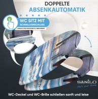 WC-Sitz mit Absenkautomatik und Schnellverschluss Sunset - Premium Toilettendeckel direkt vom Hersteller