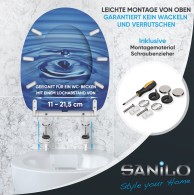 WC-Sitz mit Absenkautomatik und Schnellverschluss Tropfen - Premium Toilettendeckel direkt vom Hersteller