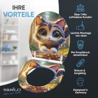WC-Sitz mit Absenkautomatik und Schnellverschluss Twinky - Premium Toilettendeckel direkt vom Hersteller