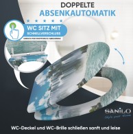 WC-Sitz mit Absenkautomatik und Schnellverschluss Wasserfall - Premium Toilettendeckel direkt vom Hersteller