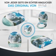 WC-Sitz mit Absenkautomatik und Schnellverschluss Wasserfall - Premium Toilettendeckel direkt vom Hersteller