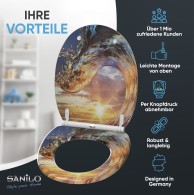 WC-Sitz mit Absenkautomatik und Schnellverschluss Wave - Premium Toilettendeckel direkt vom Hersteller