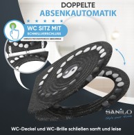 WC-Sitz mit Absenkautomatik und Schnellverschluss Yin Yang - Premium Toilettendeckel direkt vom Hersteller