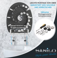 WC-Sitz mit Absenkautomatik und Schnellverschluss Yin Yang - Premium Toilettendeckel direkt vom Hersteller