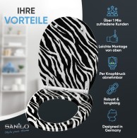 WC-Sitz mit Absenkautomatik und Schnellverschluss Zebra Look - Premium Toilettendeckel direkt vom Hersteller