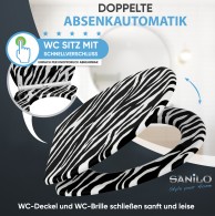WC-Sitz mit Absenkautomatik und Schnellverschluss Zebra Look - Premium Toilettendeckel direkt vom Hersteller