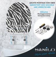 WC-Sitz mit Absenkautomatik und Schnellverschluss Zebra Look - Premium Toilettendeckel direkt vom Hersteller
