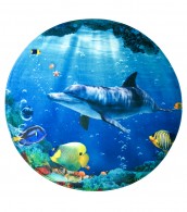 Badteppich rund Delphin Korallen Ø 80 cm