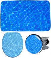 3-teiliges Badezimmer Set Lagune