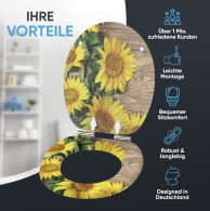 WC-Sitz mit Absenkautomatik Sunflower - Premium Toilettendeckel direkt vom Hersteller