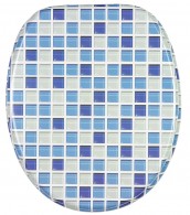 WC-Sitz mit Absenkautomatik Mosaik Blau - Premium Toilettendeckel direkt vom Hersteller